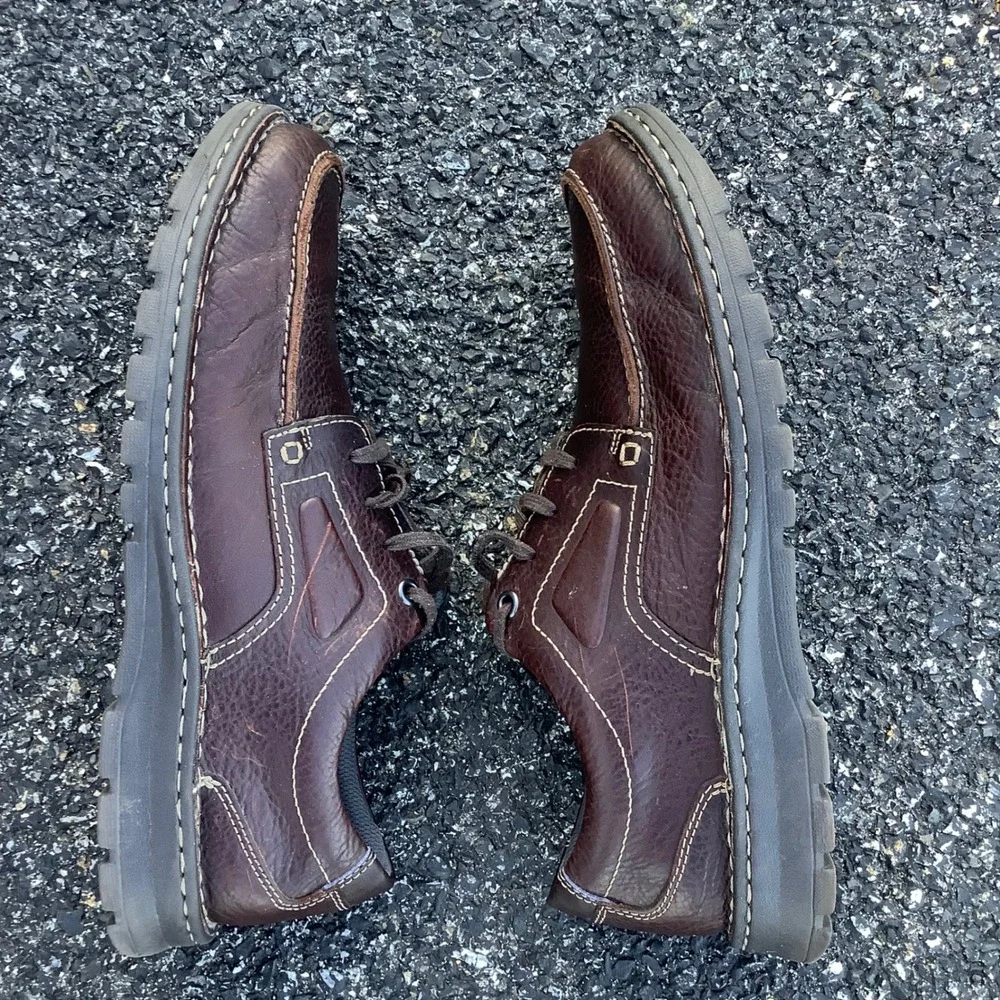 Clarks Collection Tilden Free Men 12 Brown Leather Moc Toe Oxford Shoes 26130644